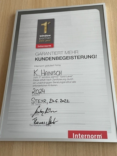 K. Hainisch - Internorm First window partner K. Hainisch - Internorm First window partner